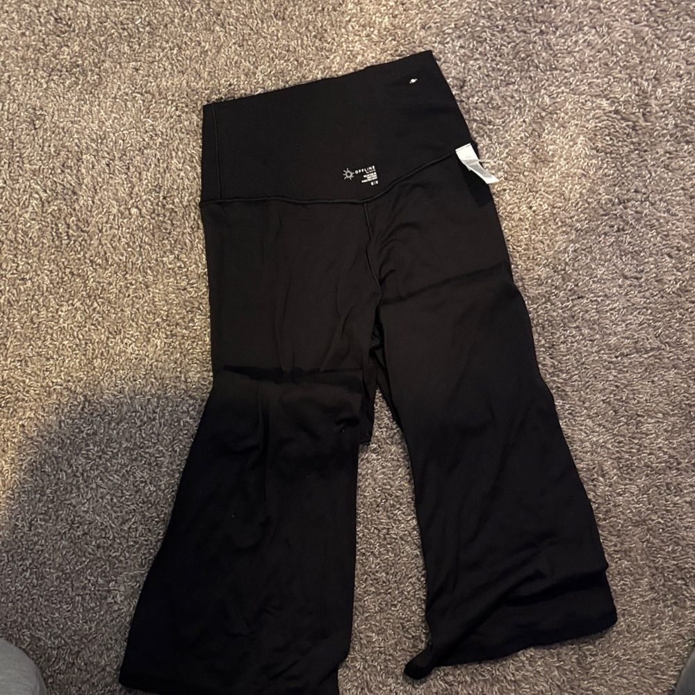 aerie Black Kids Wide-Leg Leggings